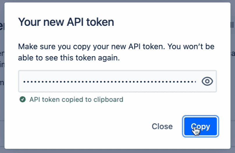 jira api token copied